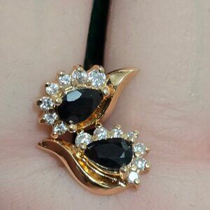 Dark Blue Sterling Silver Earrings